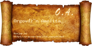 Orgován Amelita névjegykártya